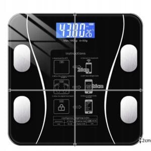 Smart LCD kupaonska vaga bluetooth s aplikacijom 23 crna ljestvica s plavim ekranom