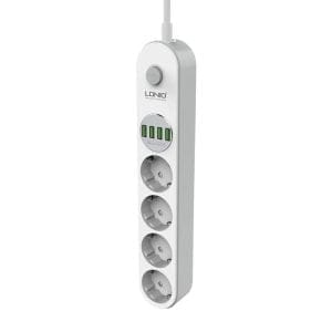 2m električni razdelilec s 4 USB polnilnimi vhodi