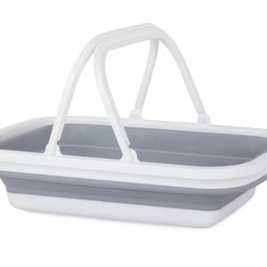 Zložljiva silikonska nakupovalna košara z ročaji 16L