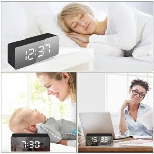 4u1 USB elektronska budilica s termometrom i ogledalom crna 17 4u1 USB elektronička budilica s termometrom i ogledalom crna