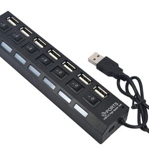 7 vratni USB 2.0 razdelilnik s stikalom - priklopna postaja 16 USB 2.0 razdelilnik s sedmimi vrati in stikali