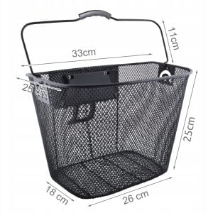 Kovinska kolesarska košara za kolo - hitri klik nosilec