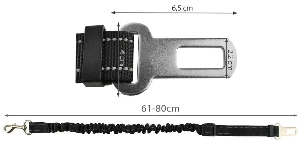 Varnostni pas za psa - elastičen povodec za v avto do 80cm - Image 3