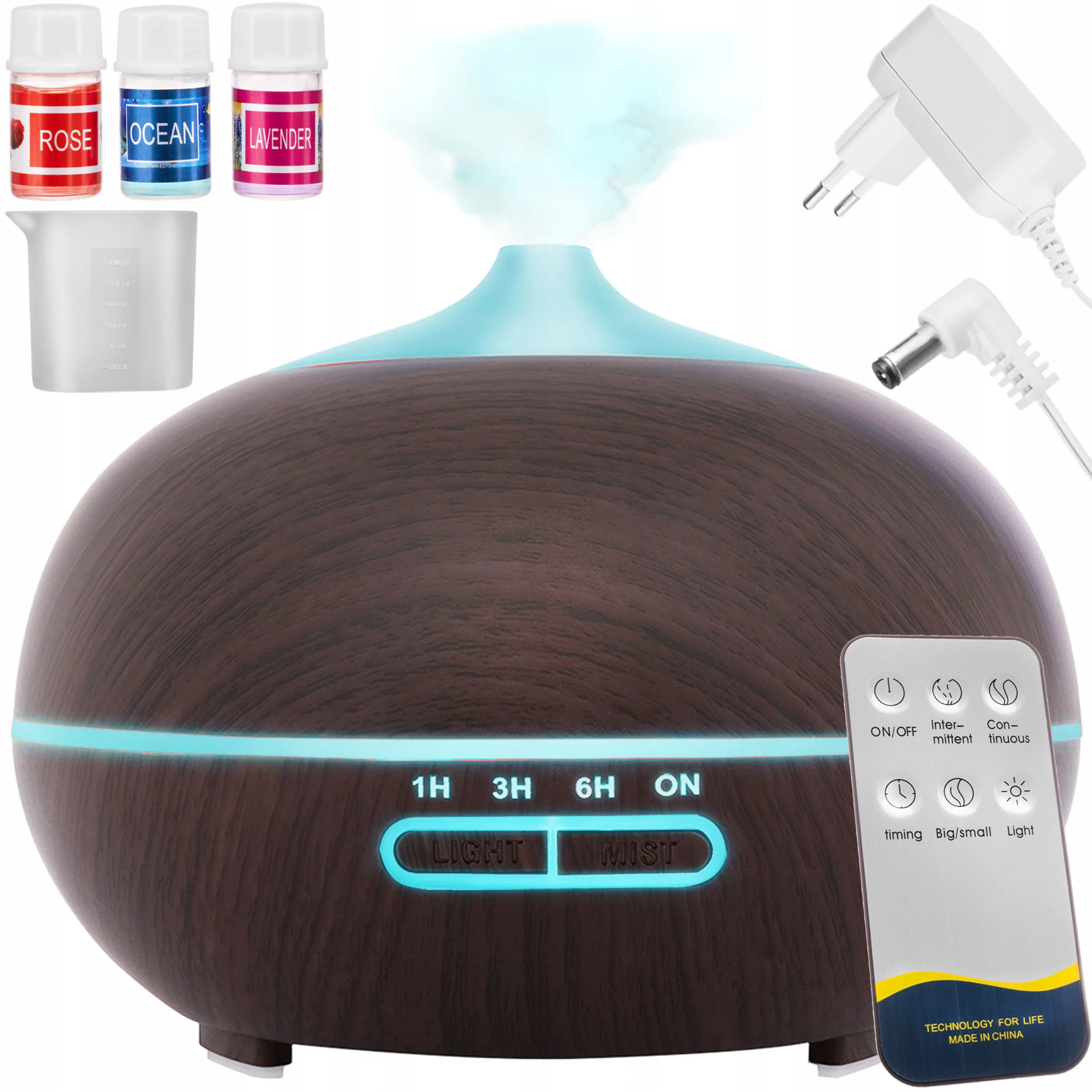 LED RGB difuzor za ovlaživač zraka 400ml + daljinski upravljač i tamna eterična ulja 3 LED RGB difuzor za ovlaživač zraka 400ml + daljinski upravljač i tamna eterična ulja