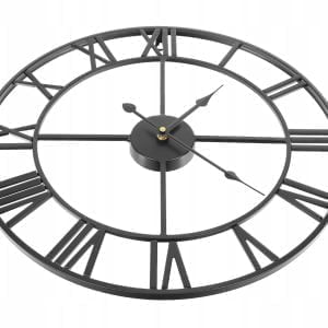 Metalni retro zidni sat - crni 47cm