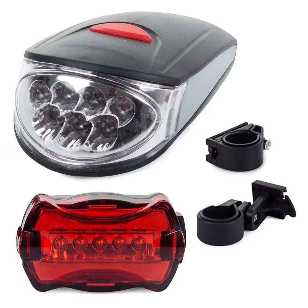 Set kolesarske svetilke + zadnja luč 7+5 LED