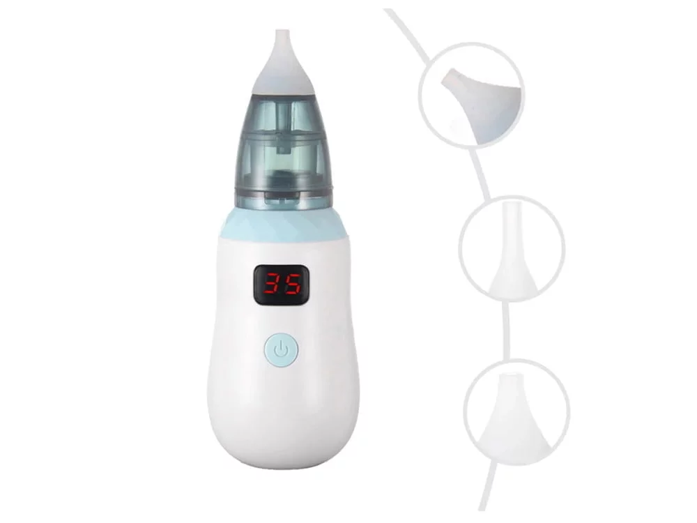 Akumulatorski LCD nosni aspirator za otroke + nastavki - Image 3