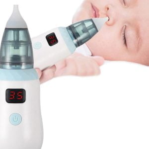 Akumulatorski LCD nosni aspirator za otroke + nastavki