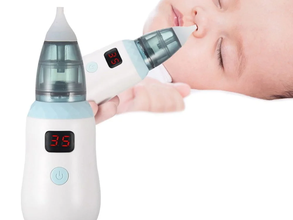 Akumulatorski LCD nosni aspirator za otroke + nastavki - Image 5