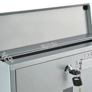 Silver mailbox + newspaper drawer SALE 23 Silver mailbox with newspaper drawer