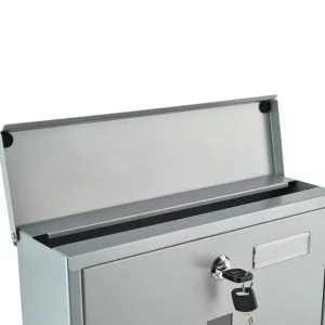 Silver mailbox + newspaper drawer SALE 14 Silver mailbox with newspaper drawer