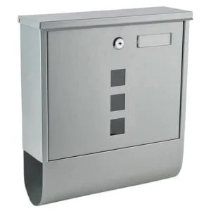 Silver mailbox + newspaper drawer SALE 16 Silver mailbox with newspaper drawer