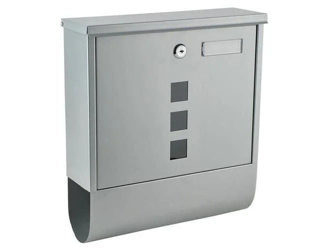 Silver mailbox + newspaper drawer SALE 5 Silver mailbox with newspaper drawer