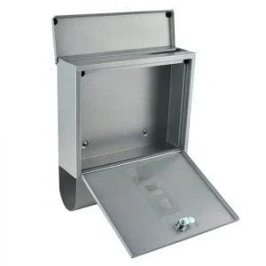 Silver mailbox + newspaper drawer SALE 18 Silver mailbox with newspaper drawer