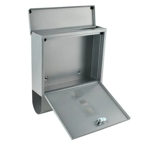 Silver mailbox + newspaper drawer SALE 7 Silver mailbox with newspaper drawer