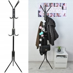Kovinski obešalnik za plašče in klobuke 170cm črn