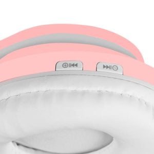 Roze LED bežične slušalice s mačjim ušima + mikrofon
