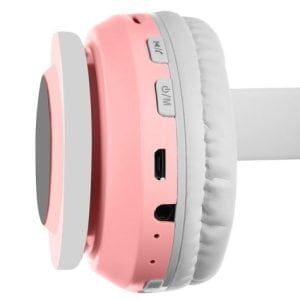 Roze LED bežične slušalice s mačjim ušima + mikrofon