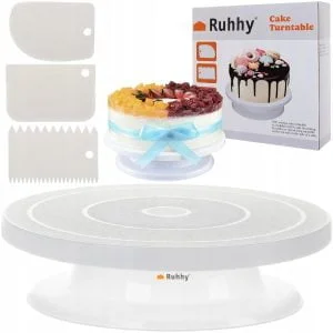 Rotirajući tanjur za torte + 3 lopatice za ukrašavanje 28 cm 24 Rotirajući tanjur za tortu + 3 lopatice za ukrašavanje 28cm