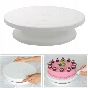 Rotirajući tanjur za torte + 3 lopatice za ukrašavanje 28 cm 22 Rotirajući tanjur za tortu + 3 lopatice za ukrašavanje 28cm