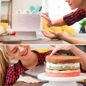 Rotirajući tanjur za torte + 3 lopatice za ukrašavanje 28 cm 23 Rotirajući tanjur za tortu + 3 lopatice za ukrašavanje 28cm