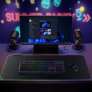Osvetljena LED RGB računalniška podloga za miško in tipkovnico 80x30cm