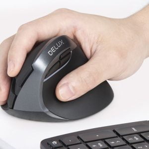 Ergonomski okomiti bežični miš RGB 2400DPI crni