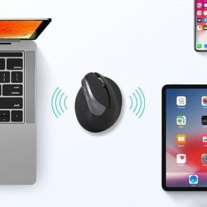 Ergonomski okomiti bežični miš RGB 2400DPI crni