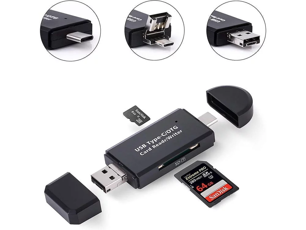 3v1 SD microSD čitalec pomnilniških kartic USB 2.0 C-tape - Image 3