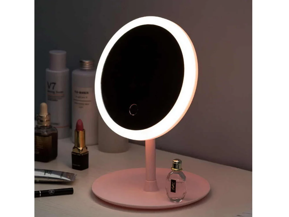 USB touch kozmetično ogledalo z LED osvetlitvijo na stojalu - Image 4