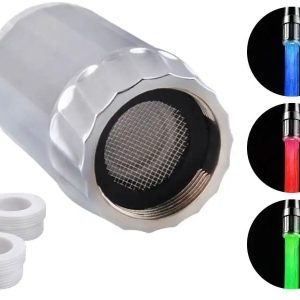 Kromiran LED nastavek za pipo s svetlobnim prikazom temperature vode