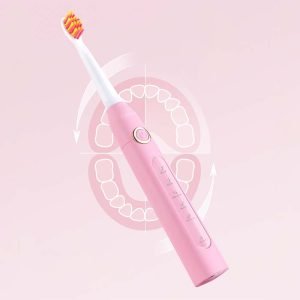 Akumulatorska zobna krtačka roza + 5 načinov delovanja in 8 konic 15 Pink FW-507 product, detailed view