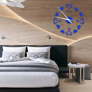 3D moderan zidni sat 130 cm plava srca 11 3D moderan zidni sat 130 cm plava srca