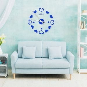 3D moderan zidni sat 130 cm plava srca 9 3D moderan zidni sat 130 cm plava srca