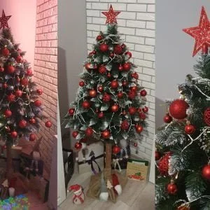 Set crvenih božićnih kuglica 100 komada + zvijezda