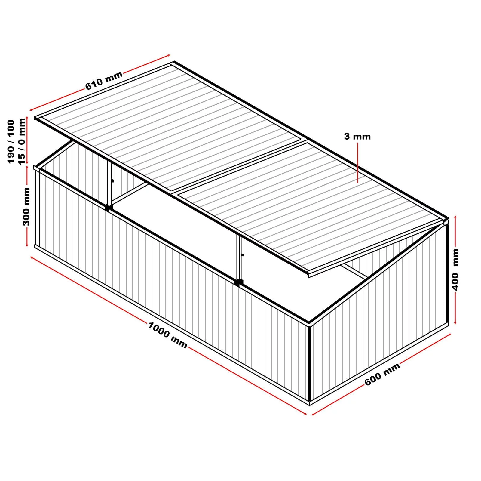 Vrtni alu. rastlinjak 100x60cm prozoren dvojna vrata - Image 4