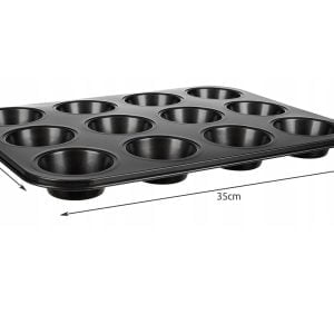 Teflonski pekač + 12 silikonskih modelčkov za peko mafinov