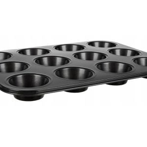 Teflonski pekač + 12 silikonskih modelčkov za peko mafinov