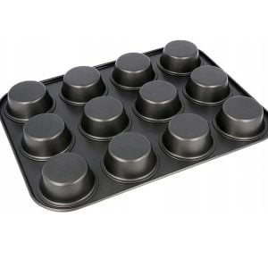 Teflonski pekač + 12 silikonskih modelčkov za peko mafinov
