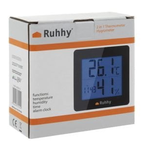 Večfunkcijski elektronski LCD termometer črn