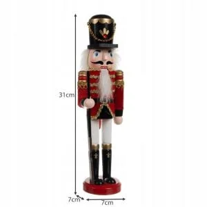 Alternativni prikaz drvene božićne figurice Orašara 30 cm