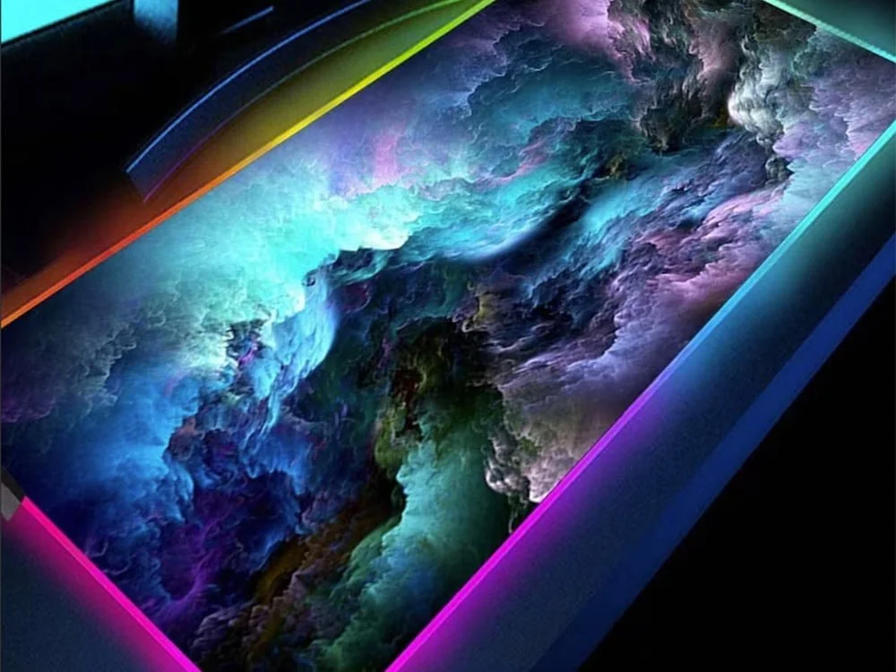 Osvetljena XL LED RGB računalniška podloga za miško in tipkovnico 80x30cm COSMOS - Image 13