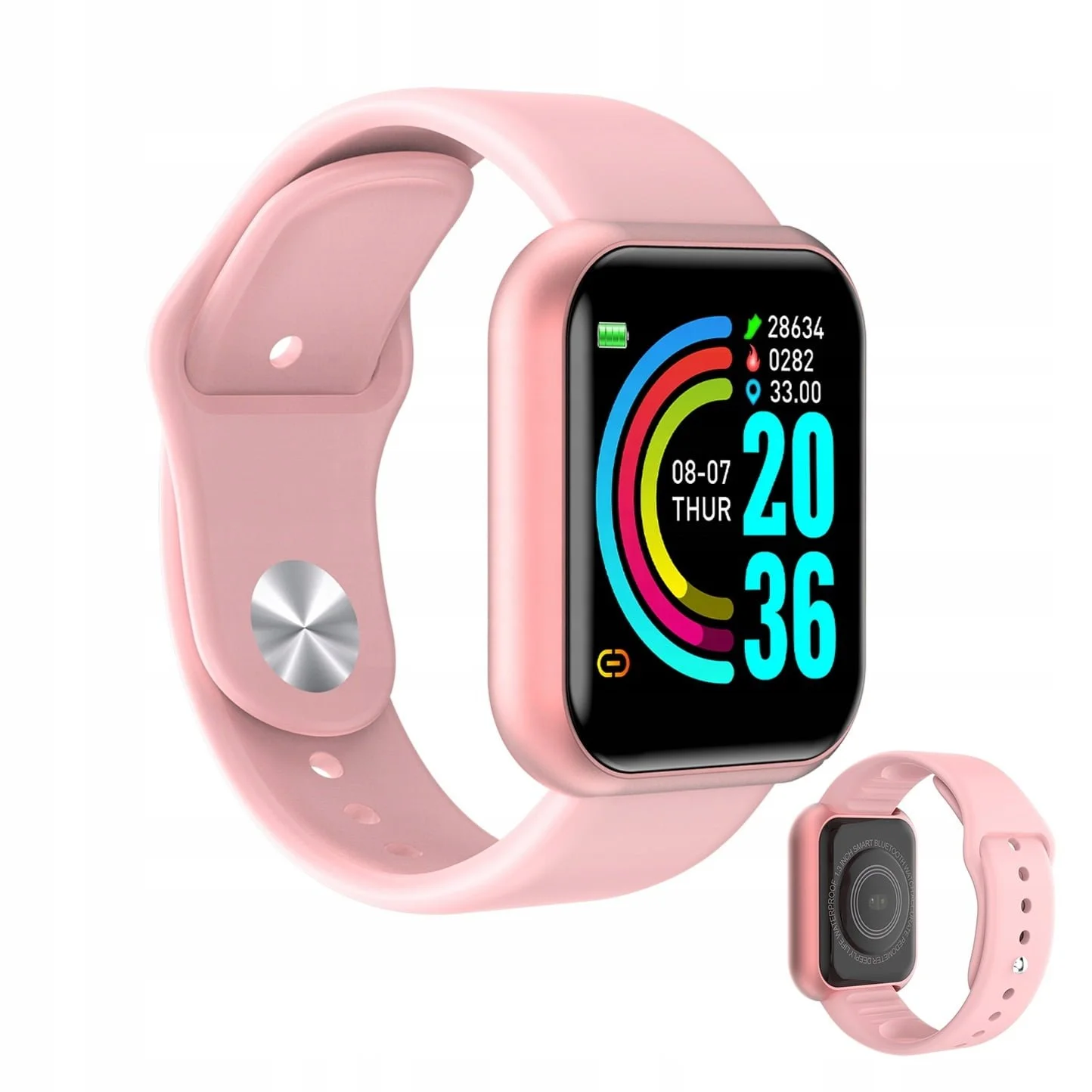 LCD pametni sat Silikonska narukvica Android i iOS L18 Pink Bluetooth 3 LCD pametni sat silikonska narukvica Android i iOS L18 pink bluetooth