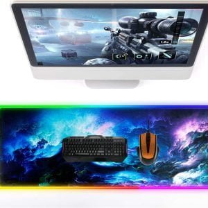 Osvetljena XL LED RGB računalniška podloga za miško in tipkovnico 80x30cm COSMOS