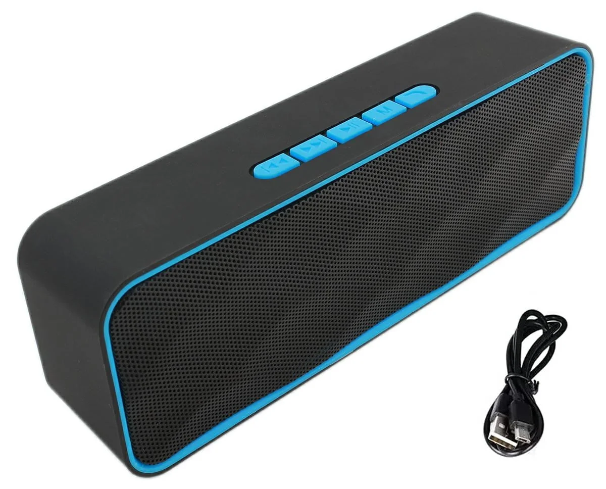 Plavi moderni Bluetooth punjivi zvučnik s bežičnom vezom i FM radiom za bazen.