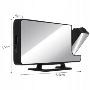 4 u 1 projekcijska budilica s LCD zaslonom i ogledalom crna 20 4 u 1 projekcijska budilica s LCD ekranom i ogledalom crne boje