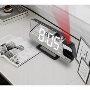 4 u 1 projekcijska budilica s LCD zaslonom i ogledalom crna 21 4 u 1 projekcijska budilica s LCD ekranom i ogledalom crne boje