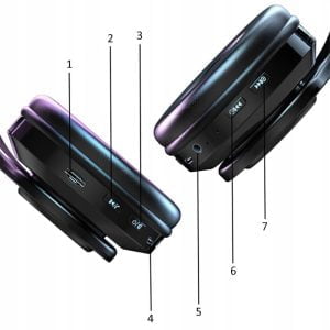 Črne brezžične LED RGB igralne slušalke z mikrofonom