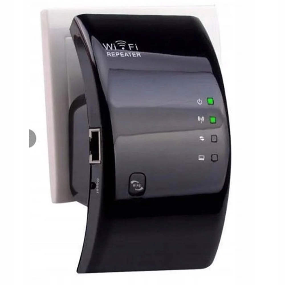 Brezžični 2,4 GHz WIFI repeater router ojačevalnik signala 300Mb/s WPS 100m črn - Image 2