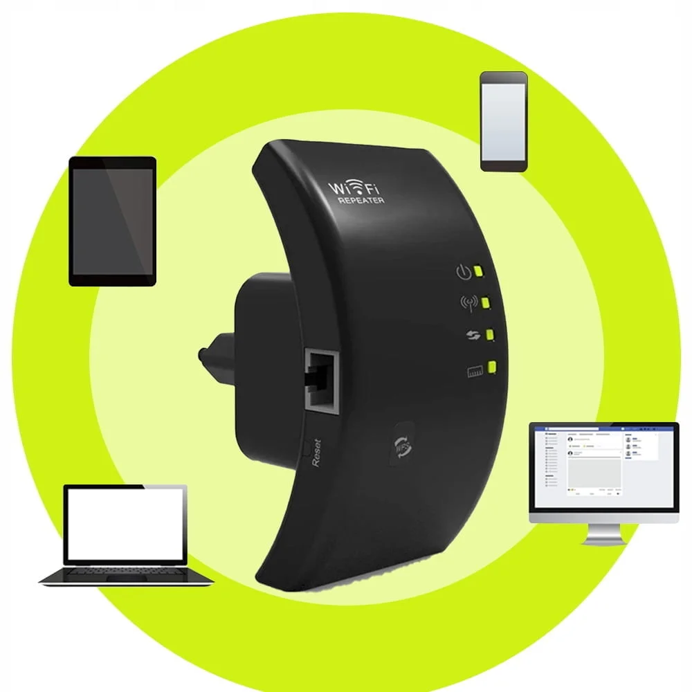 Brezžični 2,4 GHz WIFI repeater router ojačevalnik signala 300Mb/s WPS 100m črn - Image 3